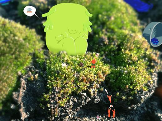照片涂鸦练习——天台的苔藓小岛