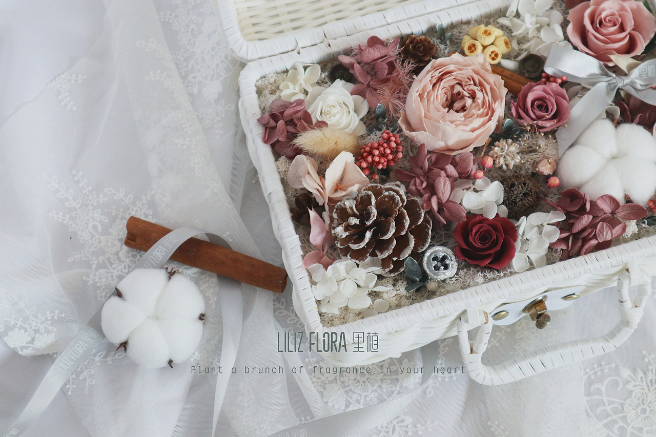 LilizFlora里植—花艺手作—复古永生花手提花篮（图ZMTQ4NzgwODgw） - 工艺品设计 - 站酷设计师Kaia_Liu原创素材 - 站酷ZCOOL