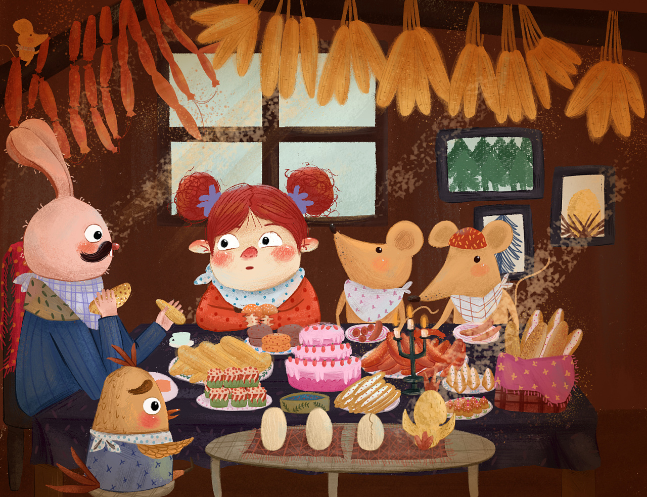 聚餐|插画|儿童插画|青青子jjing - 原创作品 - 站酷 (zcool)