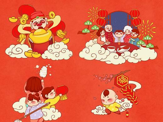 年俗小插画