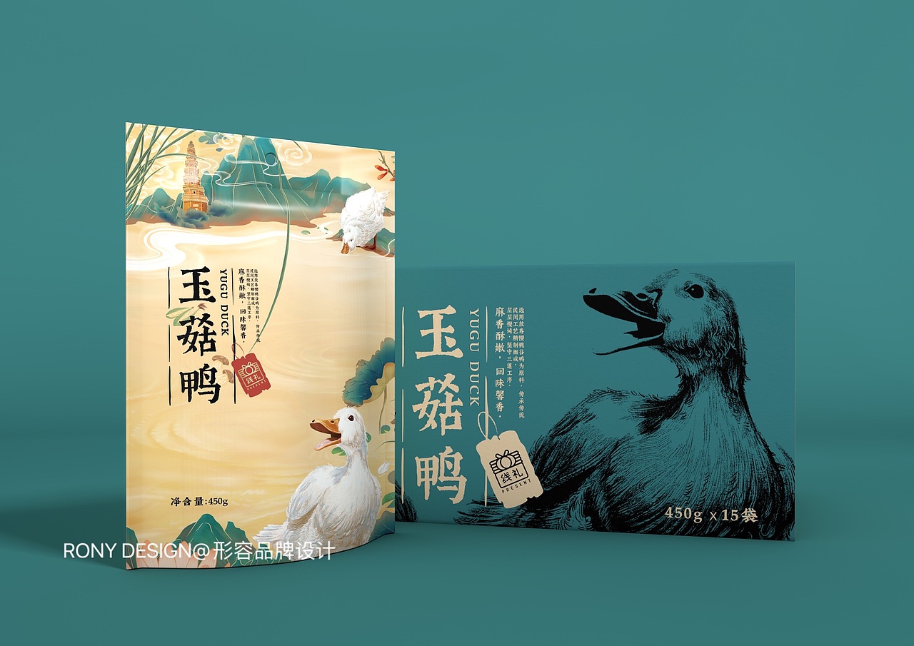 线礼玉菇鸭包装设计