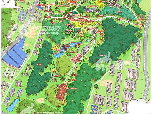 贵阳药用植物园手绘地图智慧导览定制×柠凯科技