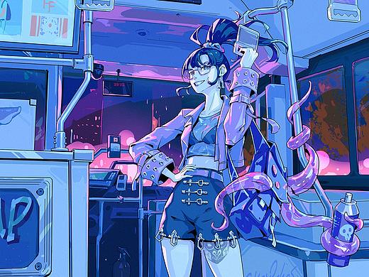 公交车（个人主页-ZNTc1MTAzNTY=） - 商业插画 - 站酷设计师普通画师叶半仙原创素材 - 站酷ZCOOL