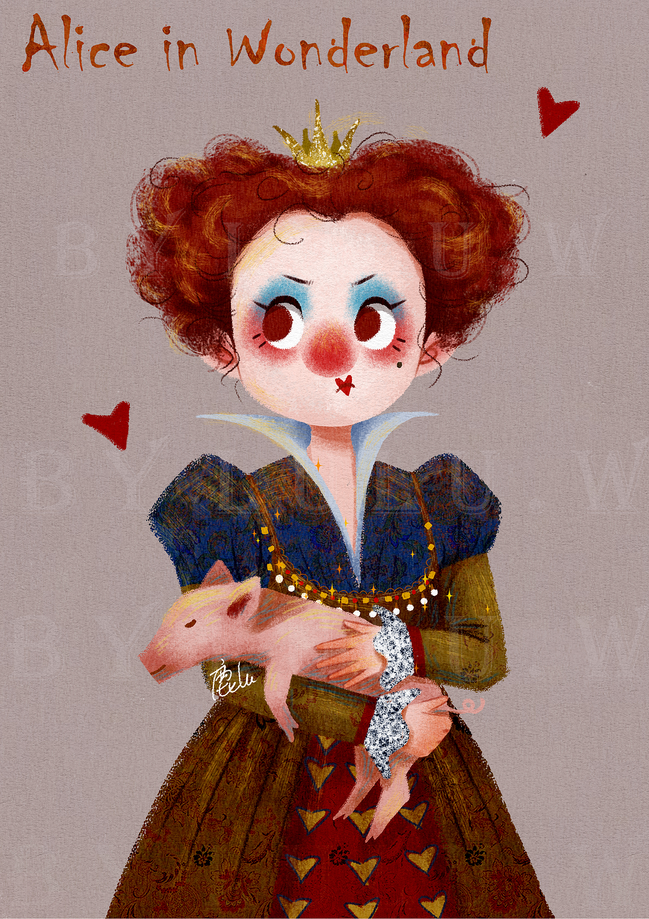 爱丽丝梦游仙境alice in wonderland人物插画