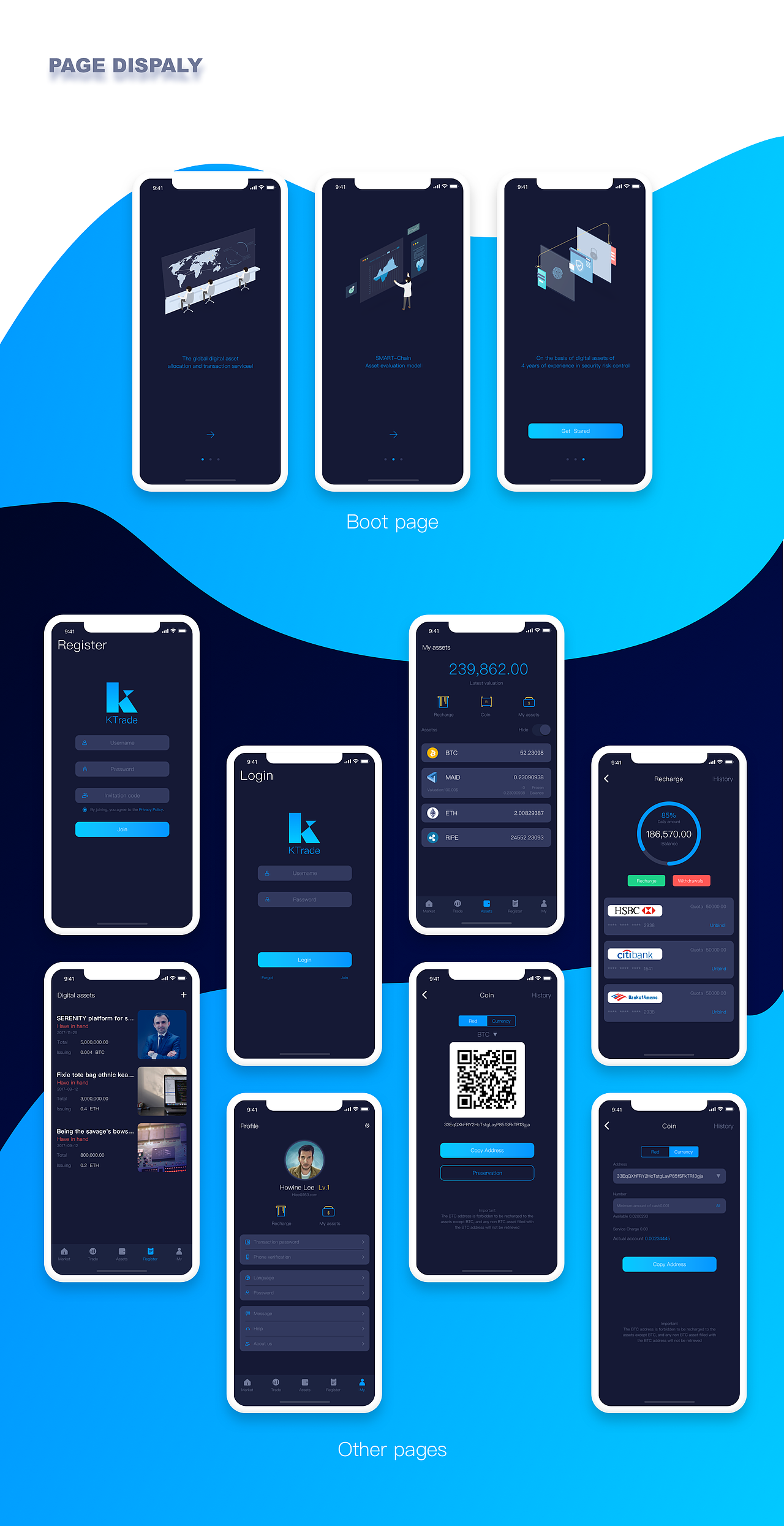 (sketch)一款关于数字货币交易所app设计,选择用iphone x的模版来设计