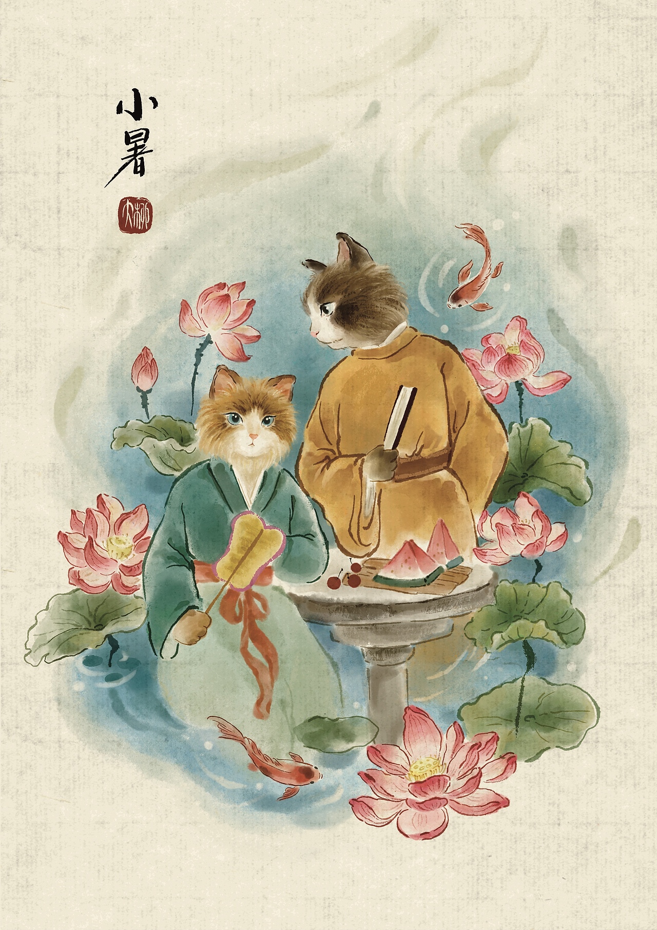 24节气之猫咪系列（图ZMzcwNjEyMDY4） - 商业插画 - 站酷设计师大柳插画原创素材 - 站酷ZCOOL