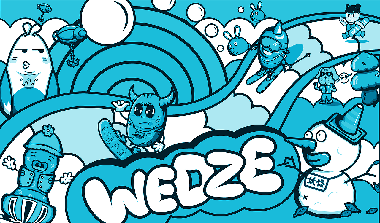 WEDZE-滑雪的烦恼海报（图ZMTcyODYyODU2） - 商业插画 - 站酷设计师MDD17原创素材 - 站酷ZCOOL