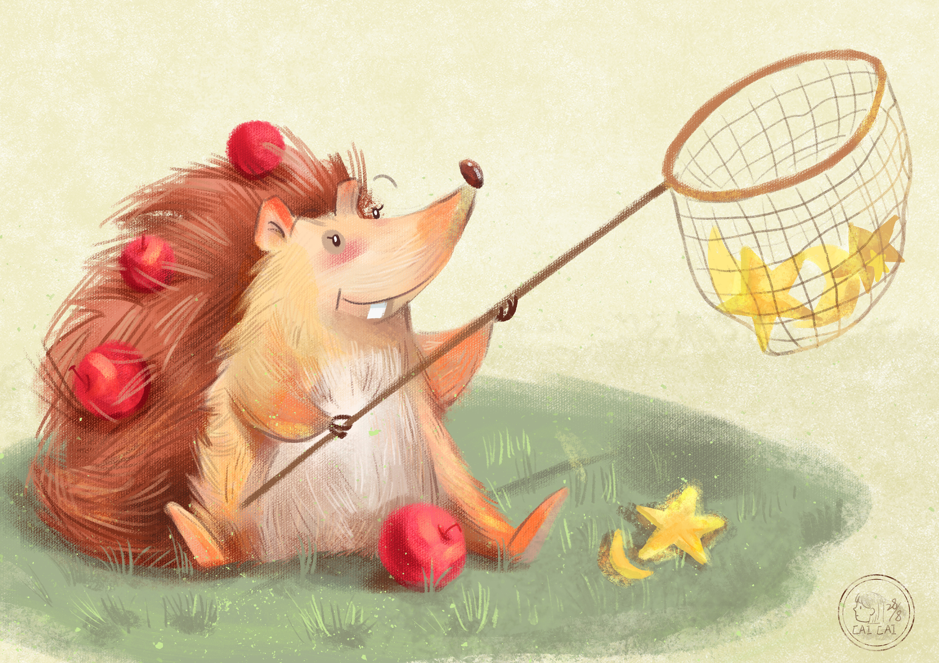 小刺猬儿插|插画|儿童插画|caicai啊 - 原创作品 - 站酷 (zcool)