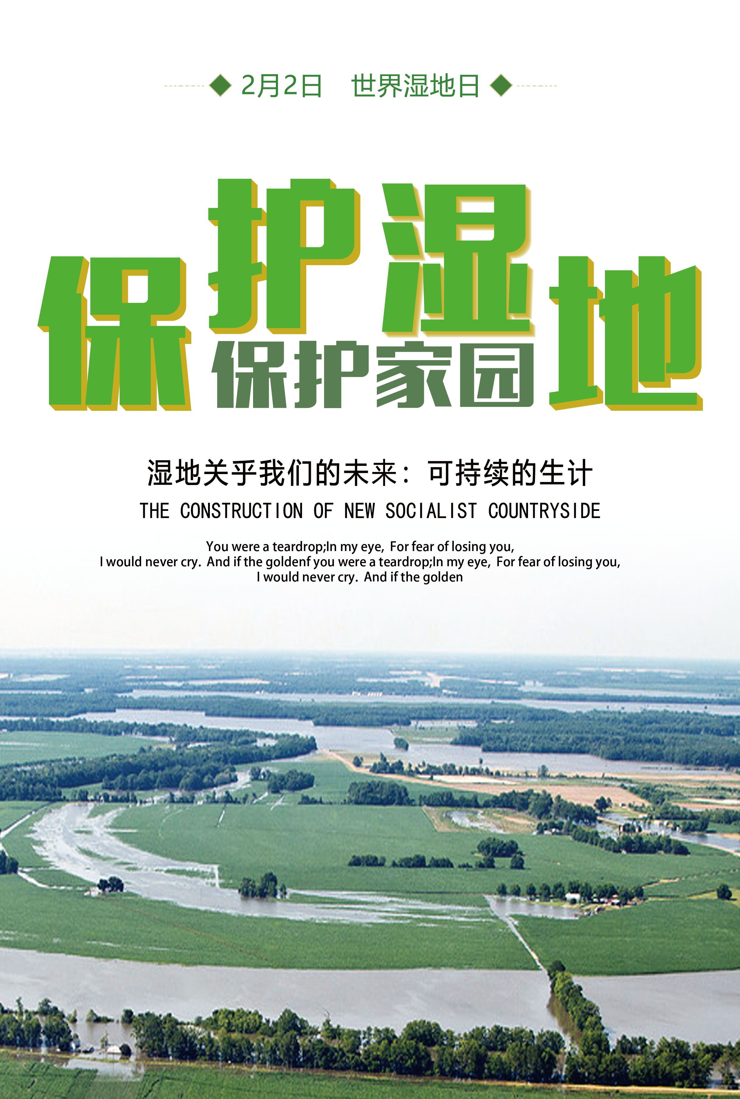保护湿地海报