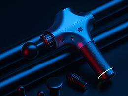 筋膜槍  3D建模渲染詳情制作