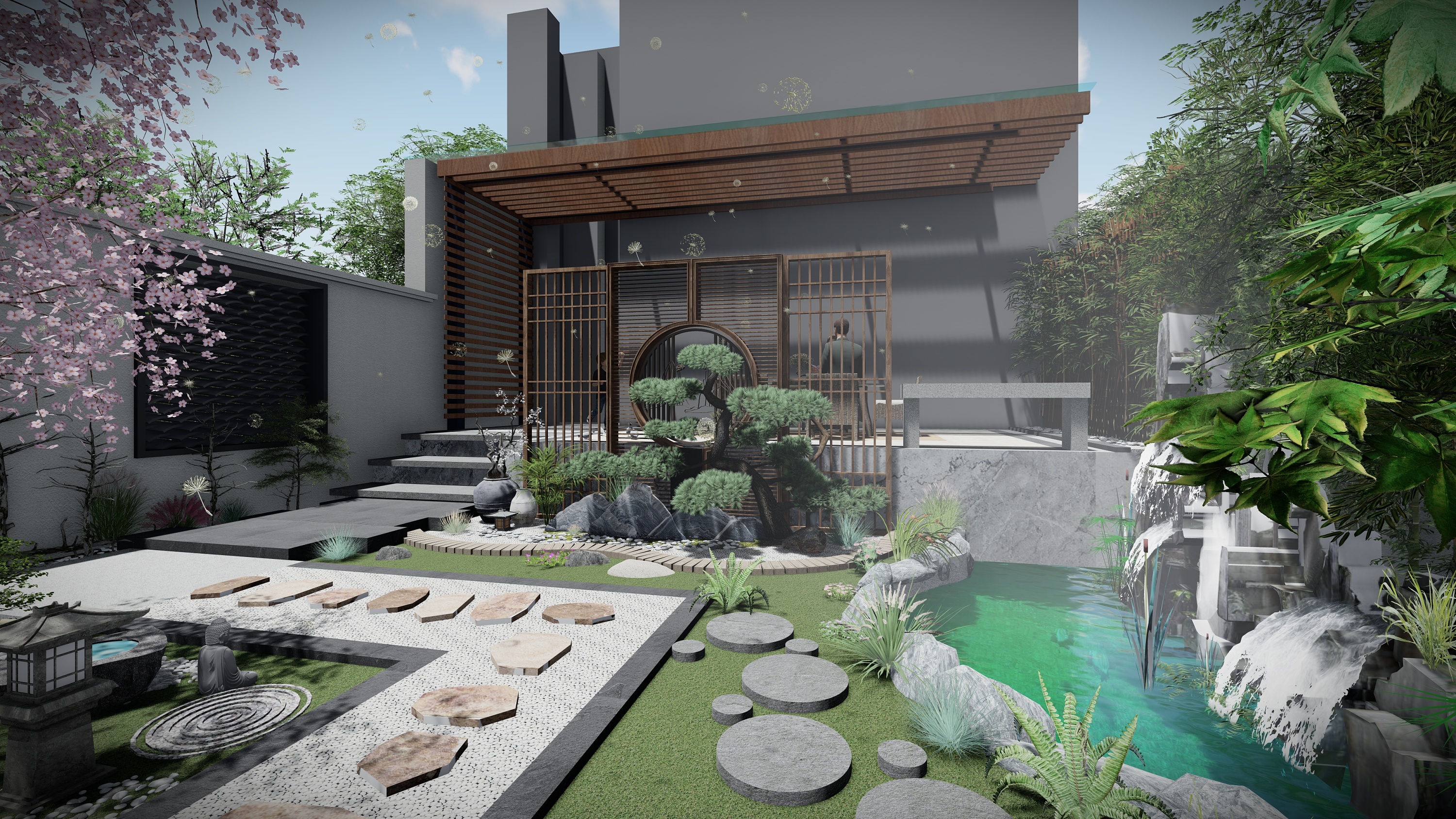 禅意庭院设计-长沙同升湖|空间|景观设计|佳作庭院设计 - 原创作品