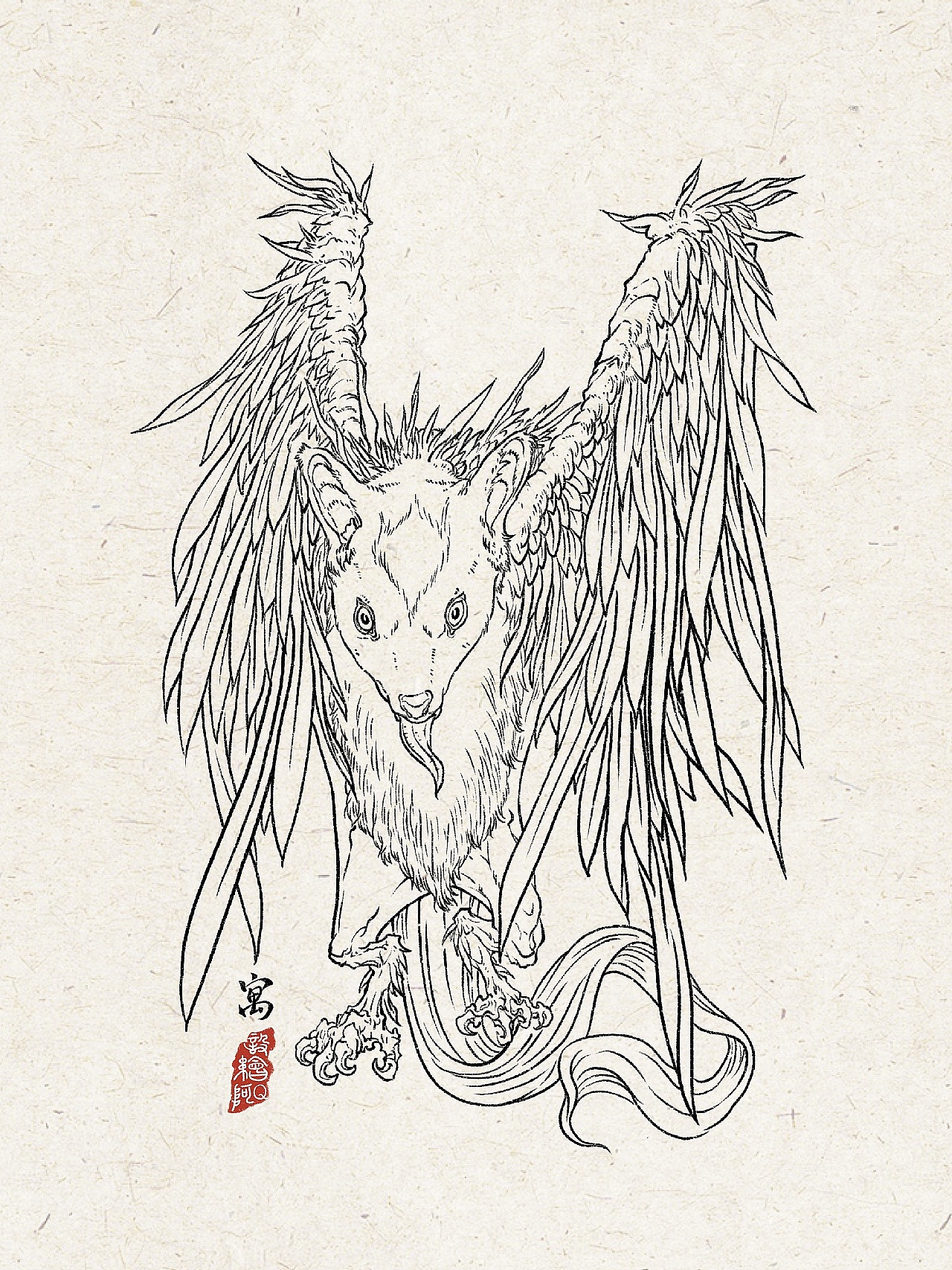 山海经之异兽线描【19.12-20.01】