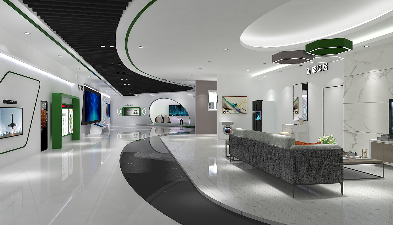 公司展厅（图ZMTI0NDAzMjIw） - 展陈设计 - 站酷设计师三石DESIGN原创素材 - 站酷ZCOOL