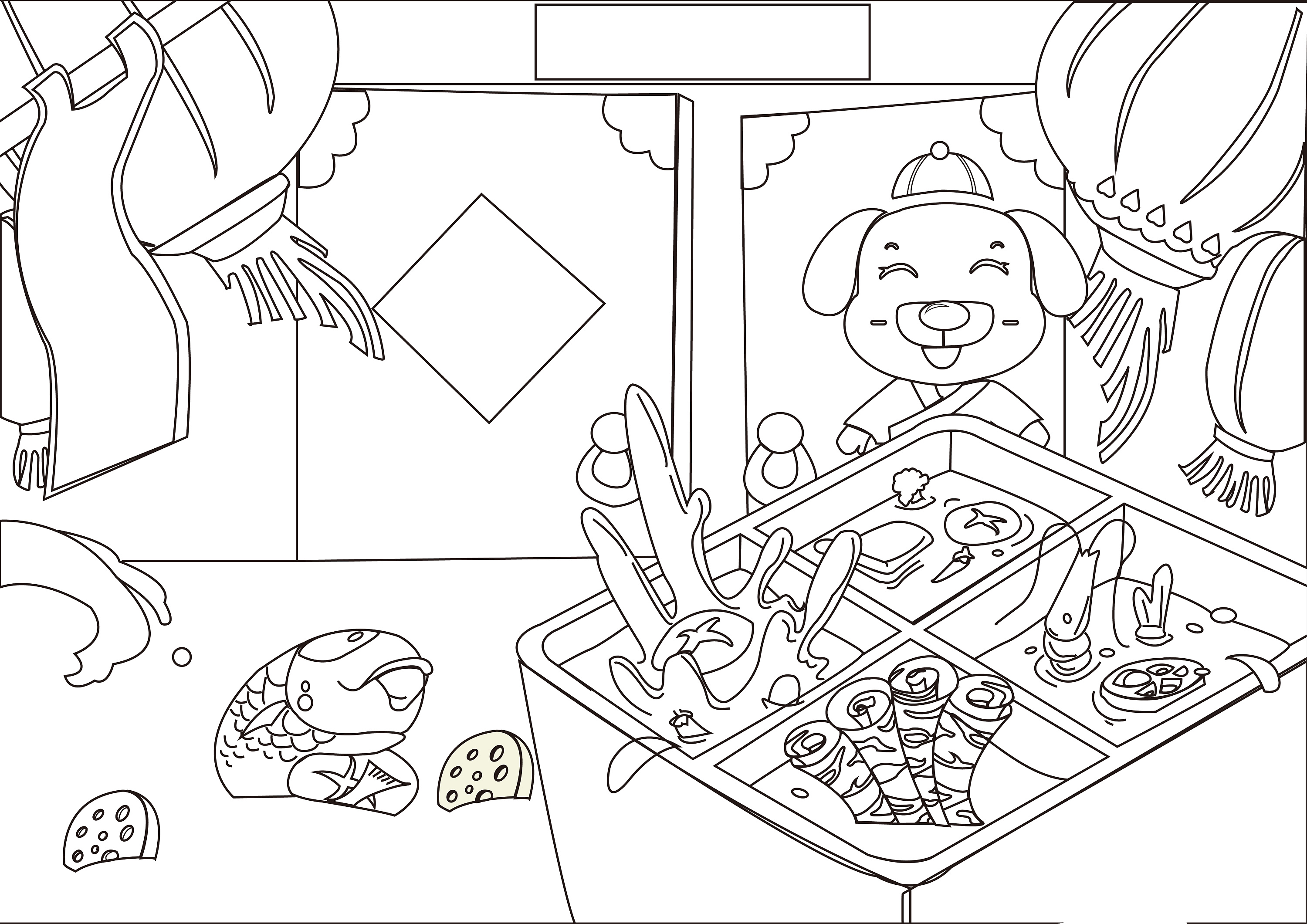 海底捞商业插画