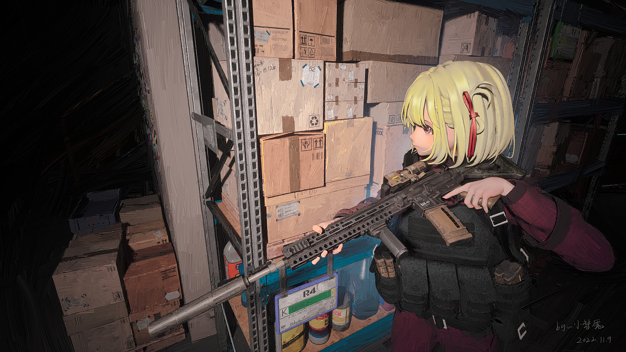 【莉可莉丝同人】潜入【3D辅助绘画】