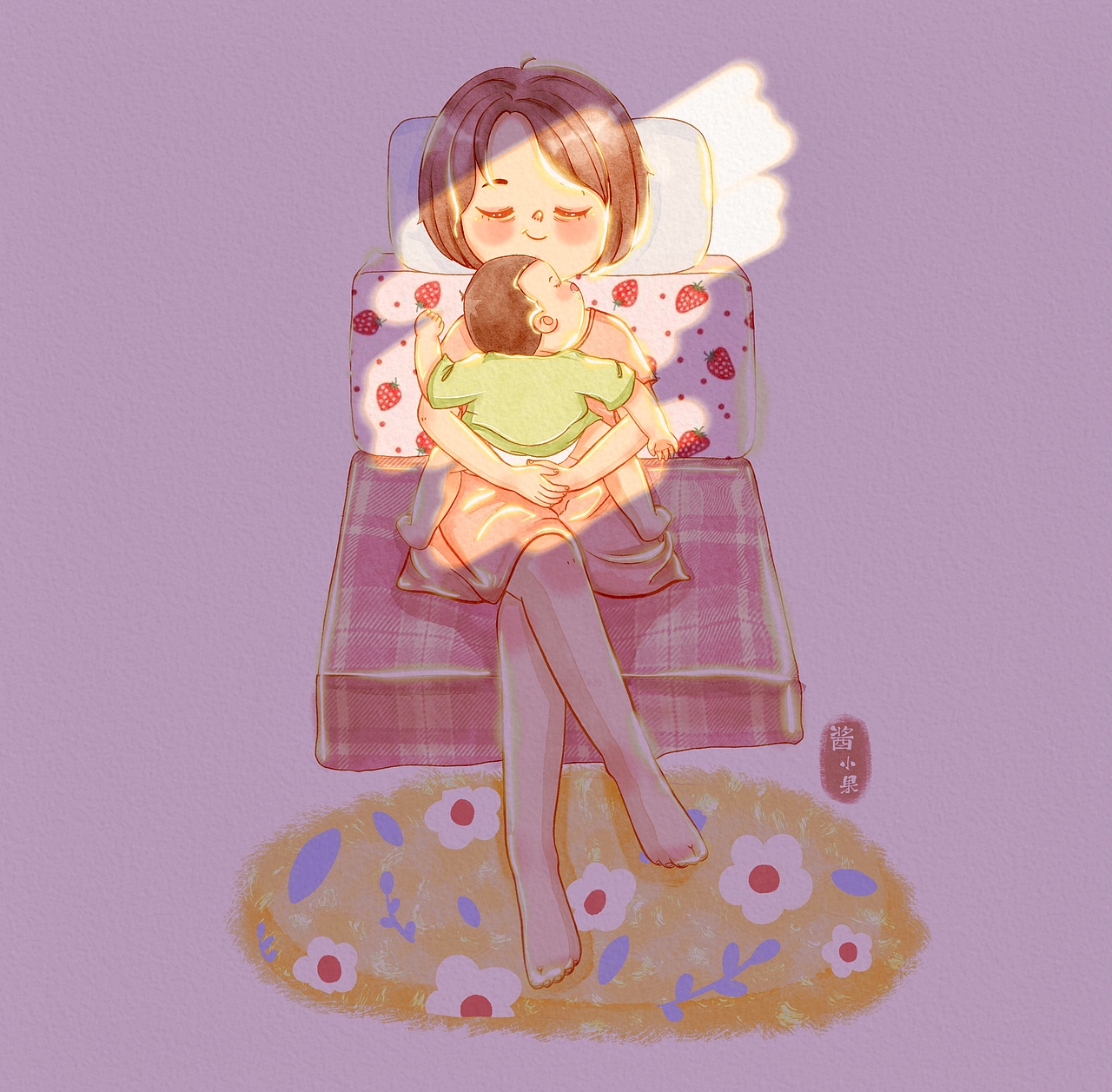 晚安我的男孩（圖ZMjY3MjcxMTI0） - 兒童插畫 - 站酷設(shè)計(jì)師畫畫的醬小果原創(chuàng)素材 - 站酷ZCOOL