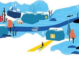 金子美玲的诗 灵感插画 和纸胶带拼贴