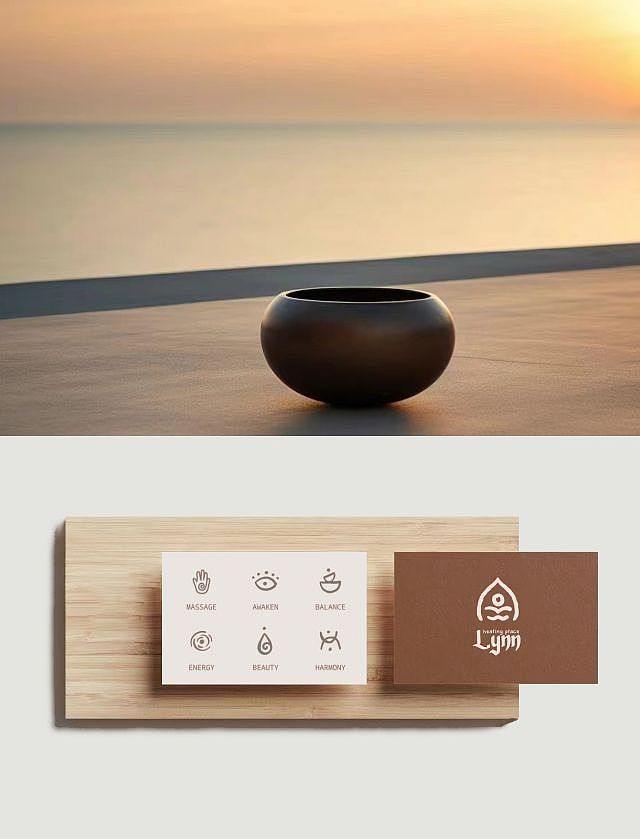 原创冥想疗愈瑜伽馆logo设计Ⅰ极简风logo设计