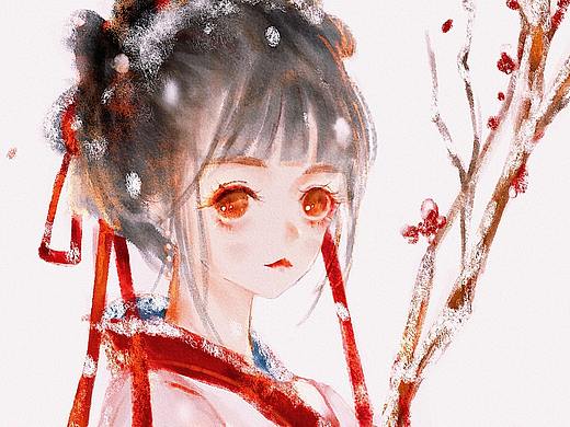 小雪古风少女