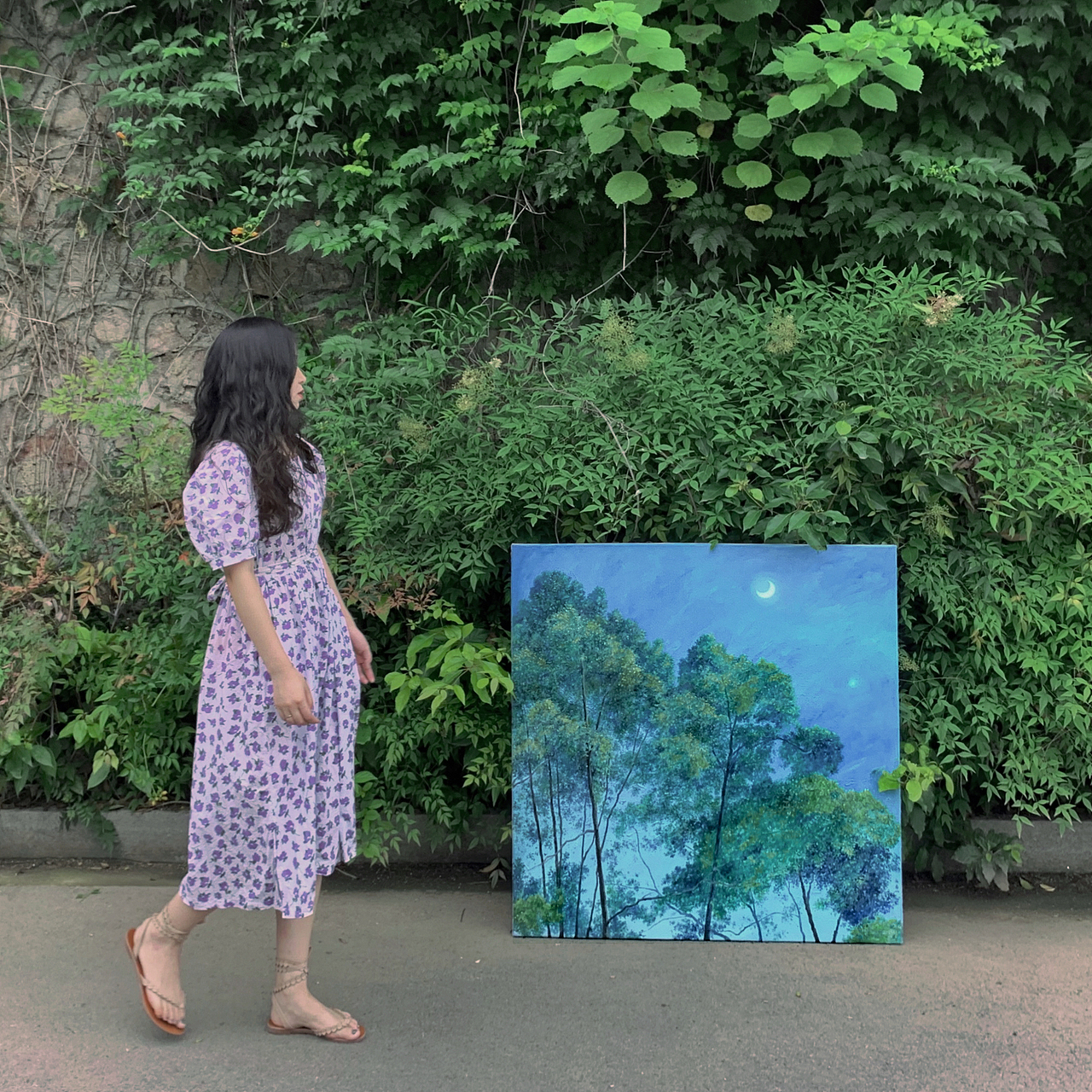 月色真美布面油画（图ZMjE1NzEzOTQ4） - 绘画 - 站酷设计师VIVID雨希原创素材 - 站酷ZCOOL