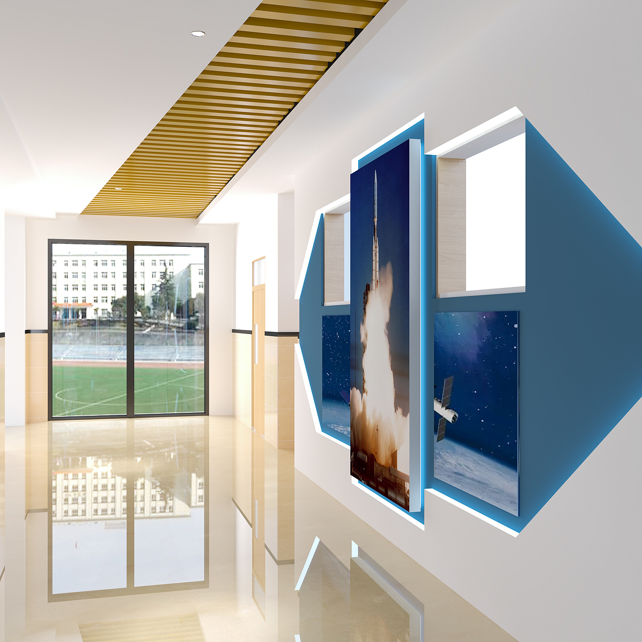 学校过道设计（图ZMjE4NDg0NzAw） - 家装设计 - 站酷设计师王贰小原创素材 - 站酷ZCOOL