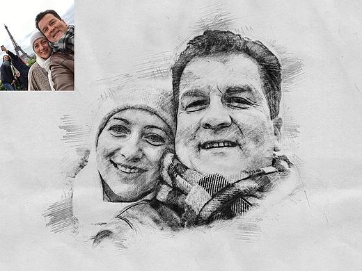 写实铅笔肖像素描画