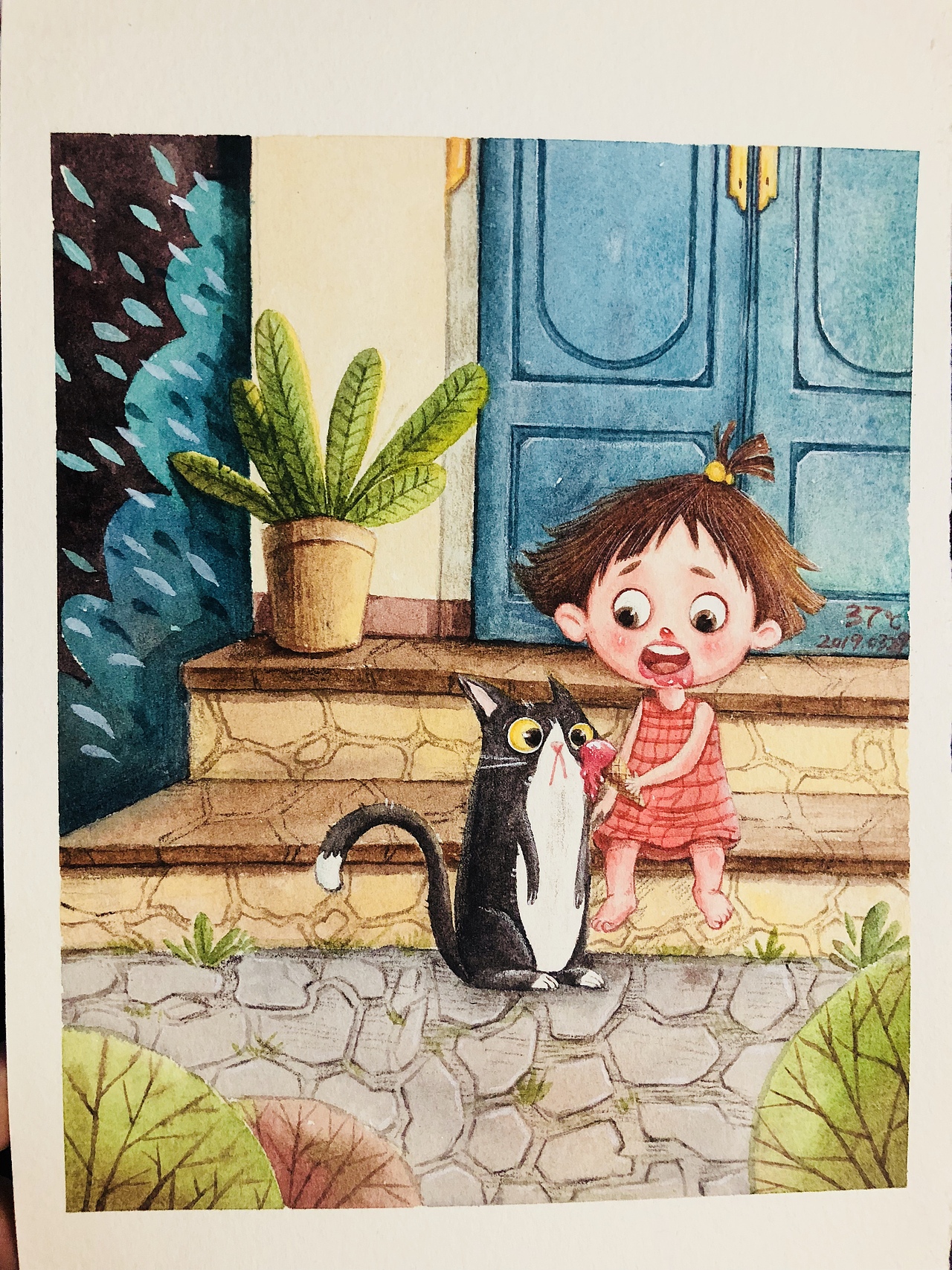 水彩小场景上色步骤