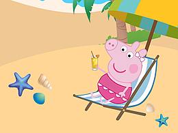 小豬佩奇主題的燈箱片