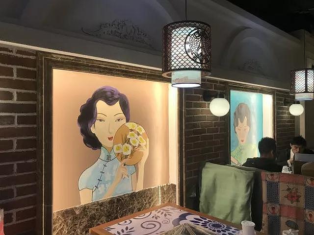 淌渔味民国风情餐厅墙绘