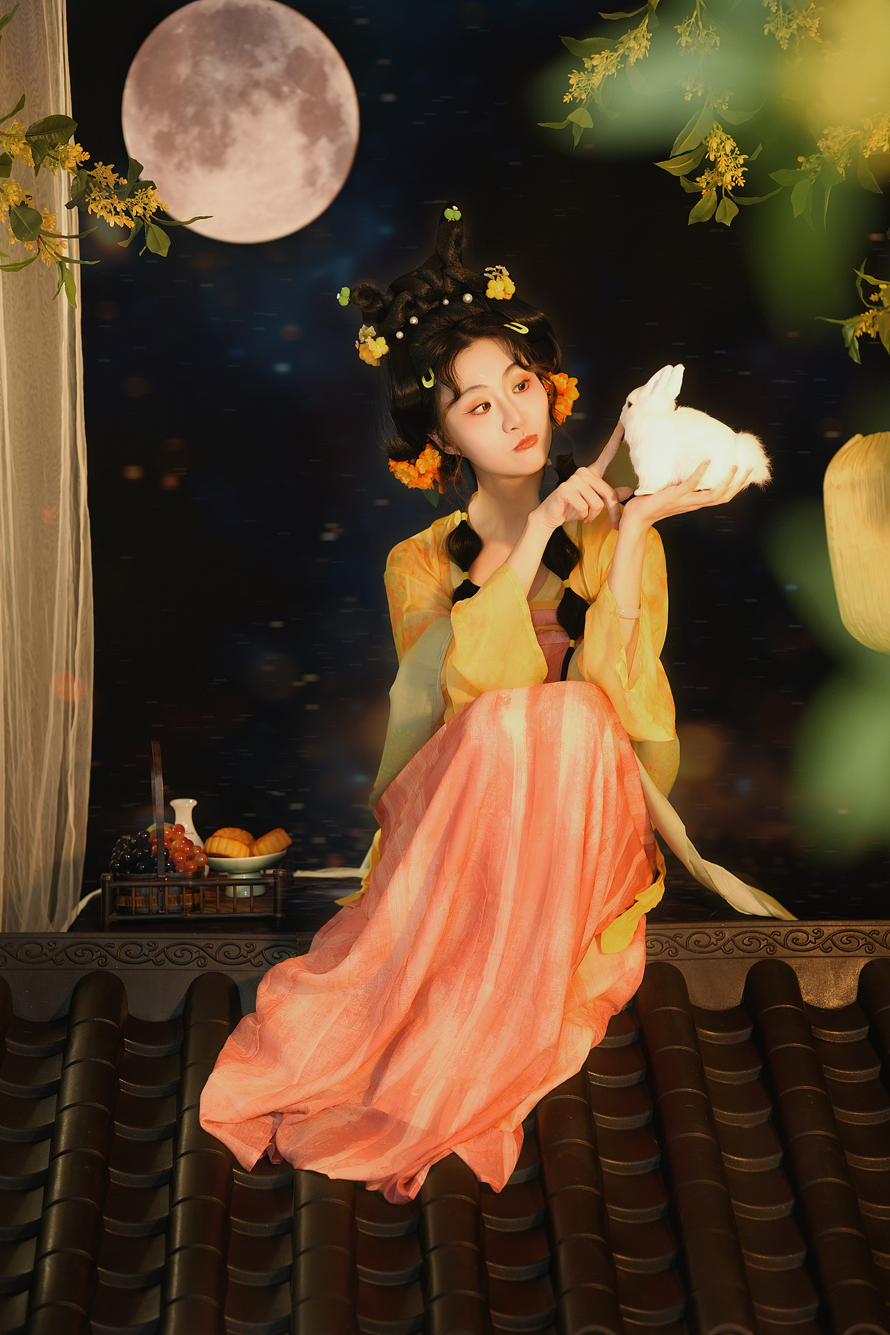 谁家的小玉兔跑出来啦｜中秋玉兔汉服写真