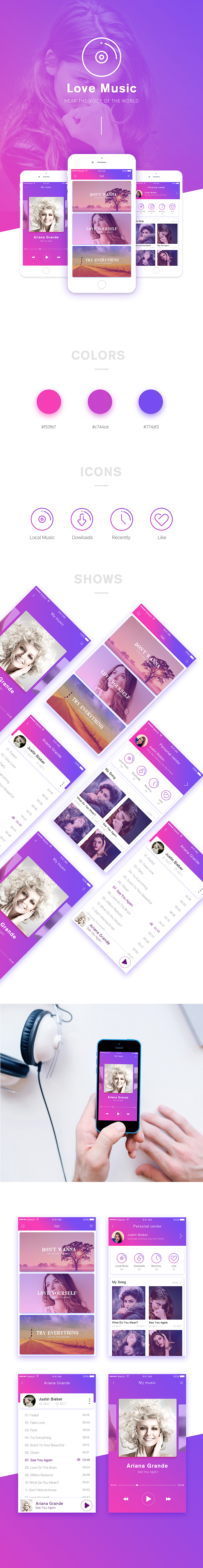 Music App 配色练习（图ZNzE2ODk2NDA=） - APP界面 - 站酷设计师muzimuyou原创素材 - 站酷ZCOOL