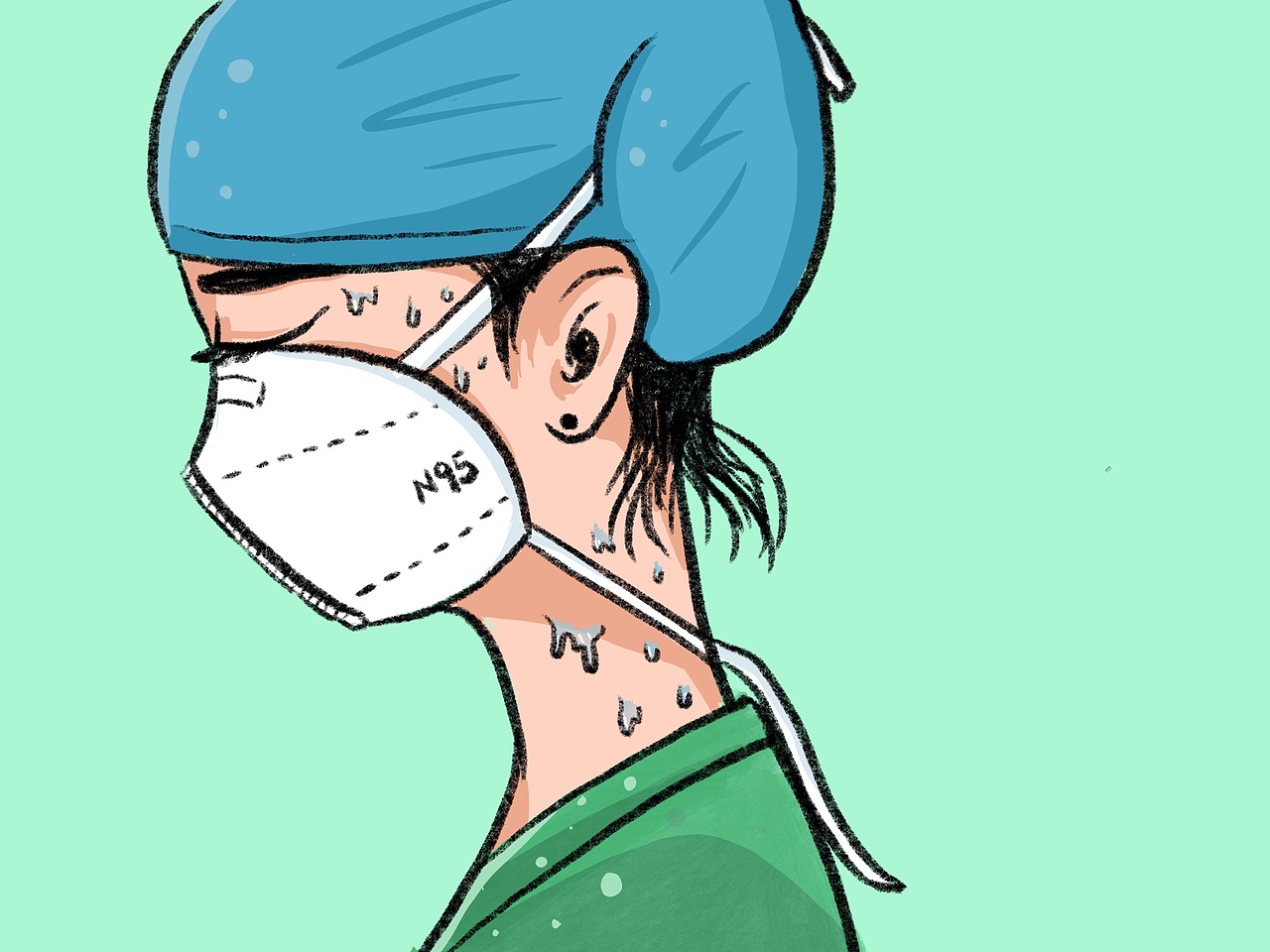 原创插画|大白辛苦了