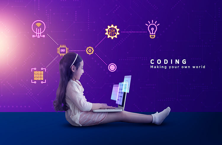 创意大气科技通讯IT儿童编程开发代码教育培训海报设计（图ZMjQ4OTUwNDA4） - 海报 - 站酷设计师海爆君原创素材 - 站酷ZCOOL