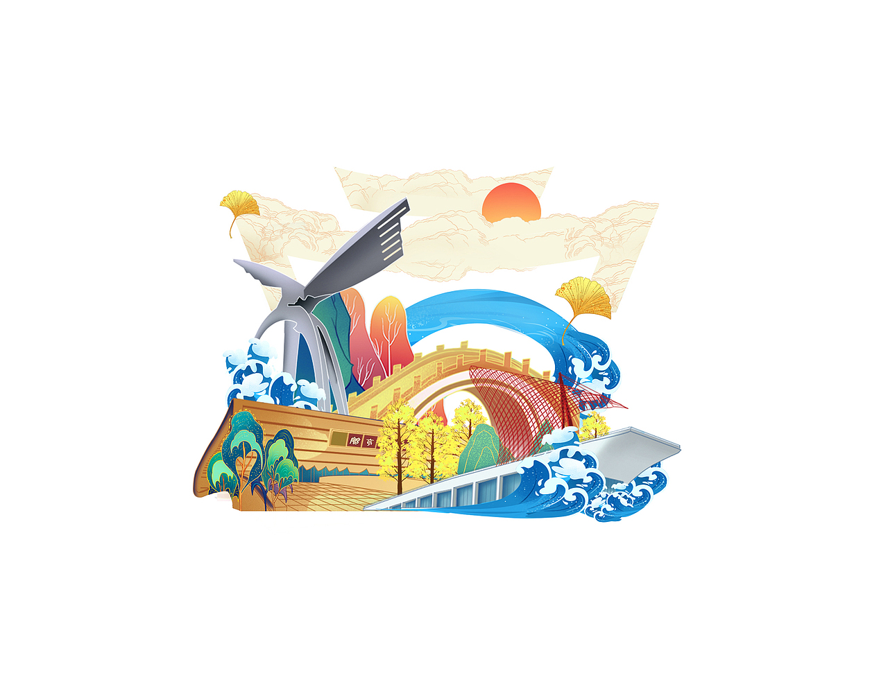 宿州城市建筑插画（图ZMjgyNjg5ODgw） - 商业插画 - 站酷设计师苏三在车上原创素材 - 站酷ZCOOL