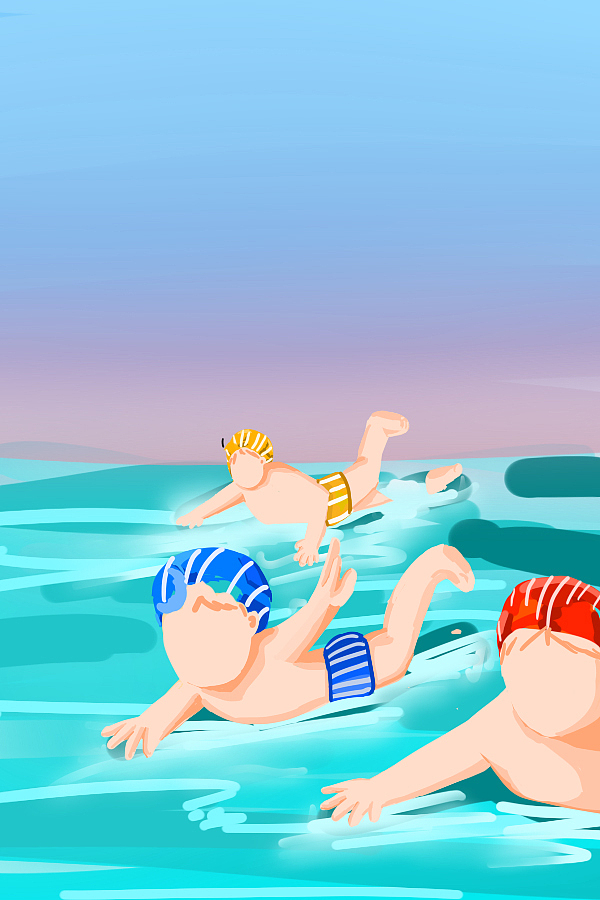 游泳插画
