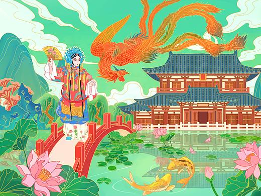 秦腔主题动态插画《勾画》