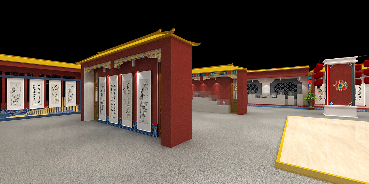 工艺品展示展位设计3D效果图（图ZMjMzNjQxNjI0） - 场景 - 站酷设计师3D设计师NG男原创素材 - 站酷ZCOOL