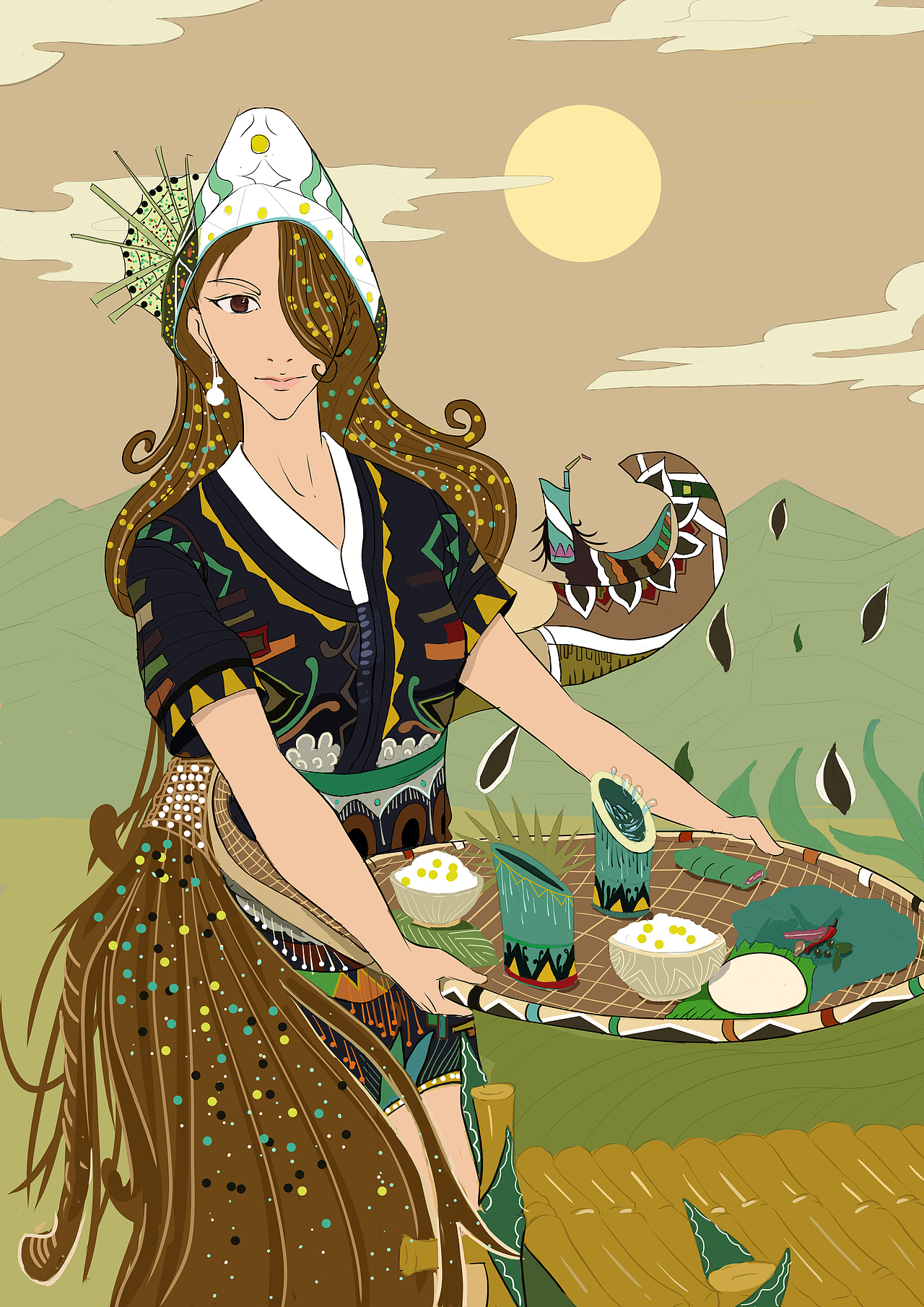 民族插画（图ZMjY0MjA2ODc2） - 艺术插画 - 站酷设计师酷艺术原创素材 - 站酷ZCOOL