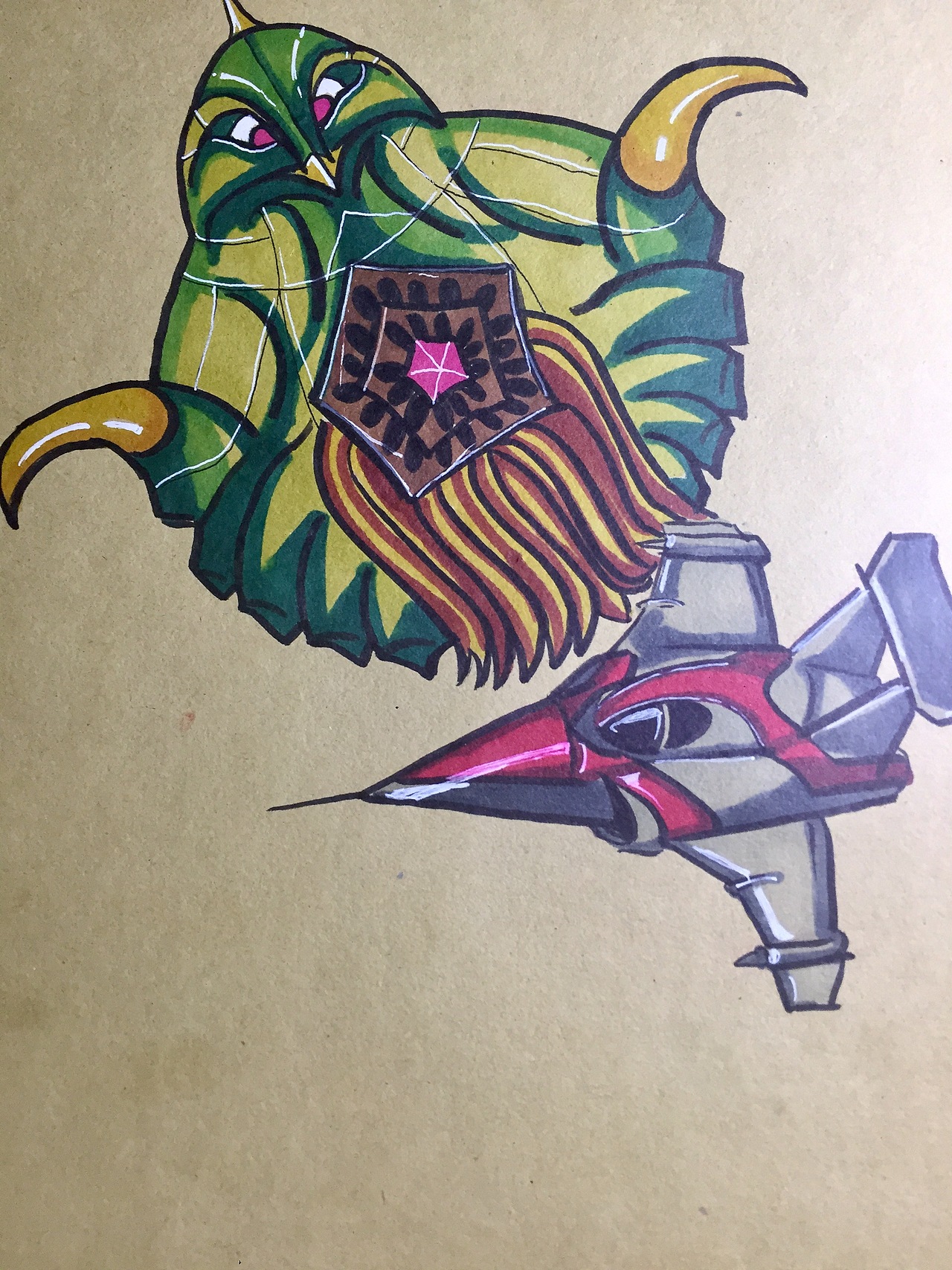 怪兽与飞行器（图ZODYyMTgwOTI=） - 新锐潮流插画 - 站酷设计师野生的鱼头出现原创素材 - 站酷ZCOOL