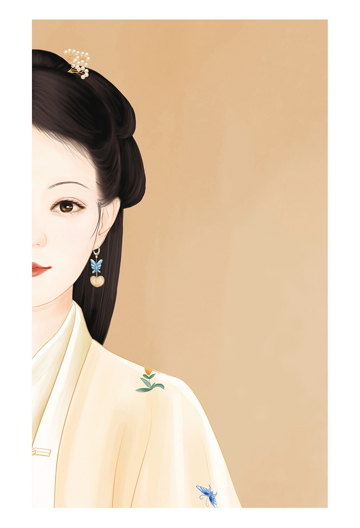 手绘大明少女/明制汉服|插画|创作习作|颜手绘设计 - 原创作品 - 站酷