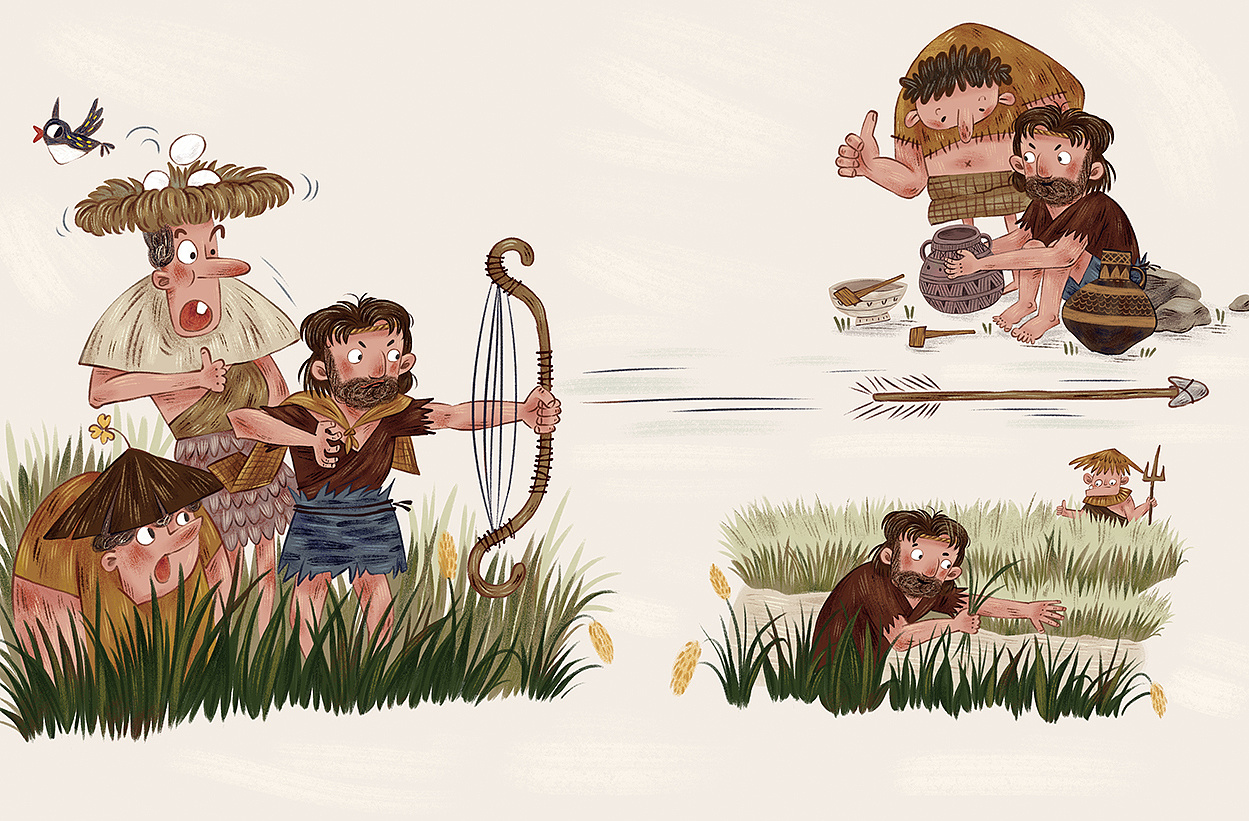 原始部落系列儿童绘本4|插画|绘本|哇哇哇儿插 - 原创作品 - 站酷