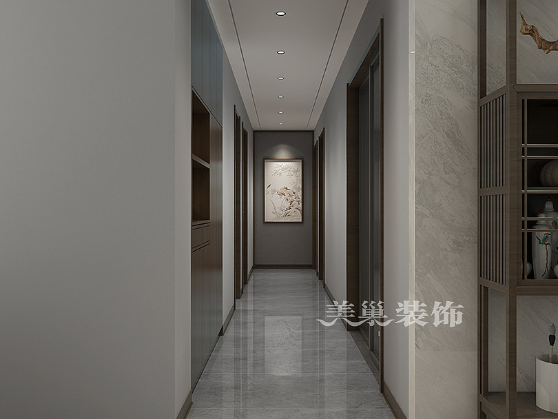 华尔中心160平方四室两厅新中式案例效果图（图ZMTIyODE2NzA0） - 家装设计 - 站酷设计师河南郑州美巢装饰原创素材 - 站酷ZCOOL