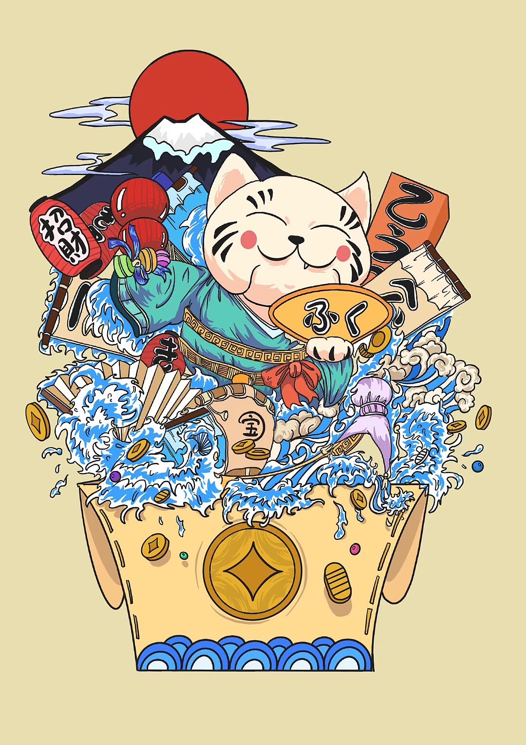 招财猫（图ZMTg0OTgyMzYw） - 商业插画 - 站酷设计师方兵小彭原创素材 - 站酷ZCOOL