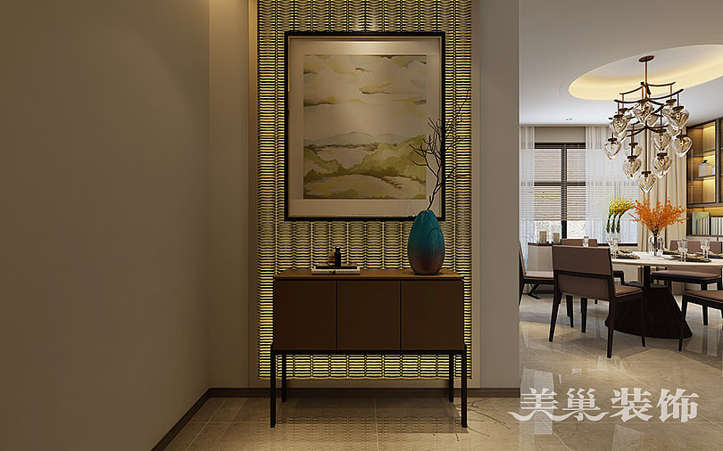 康桥九溪郡235平四室两厅现代简约装修效果图——玄关端景