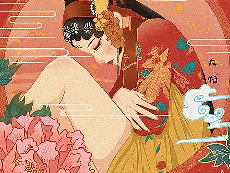 国潮戏曲插画