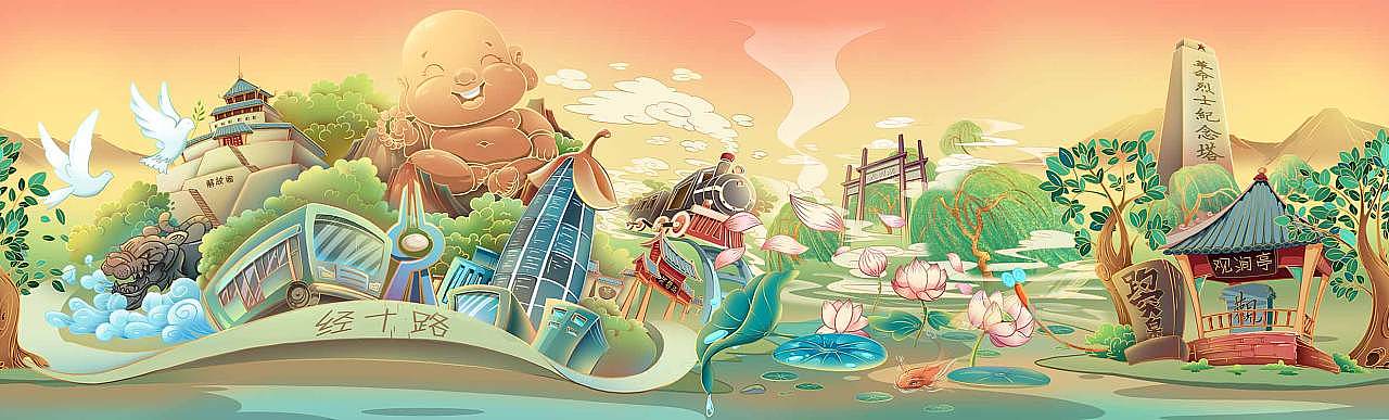 魅力泉城|插画|艺术插画|会飞的阿琳是超人 - 原创作品 - 站酷 (zcool