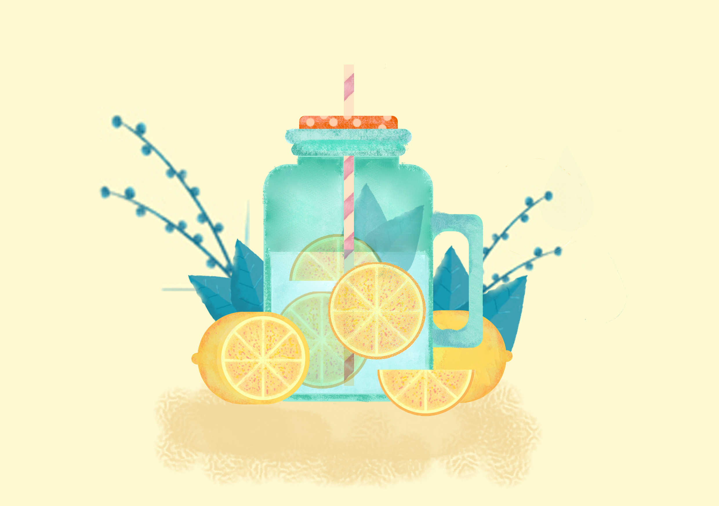 《临摹向》柠檬水插画