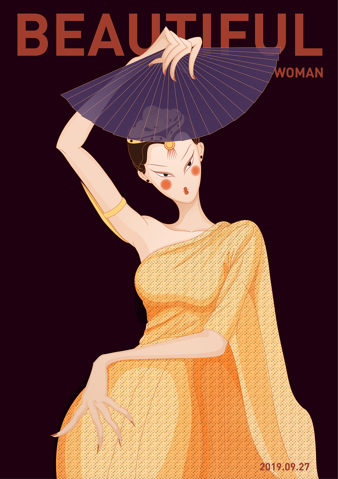 矢量插画-民族风-美丽女人