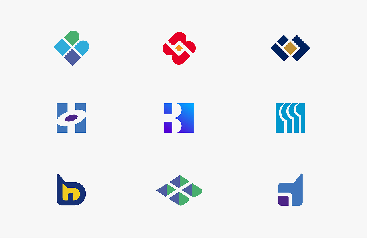 一组HB字母图形标志