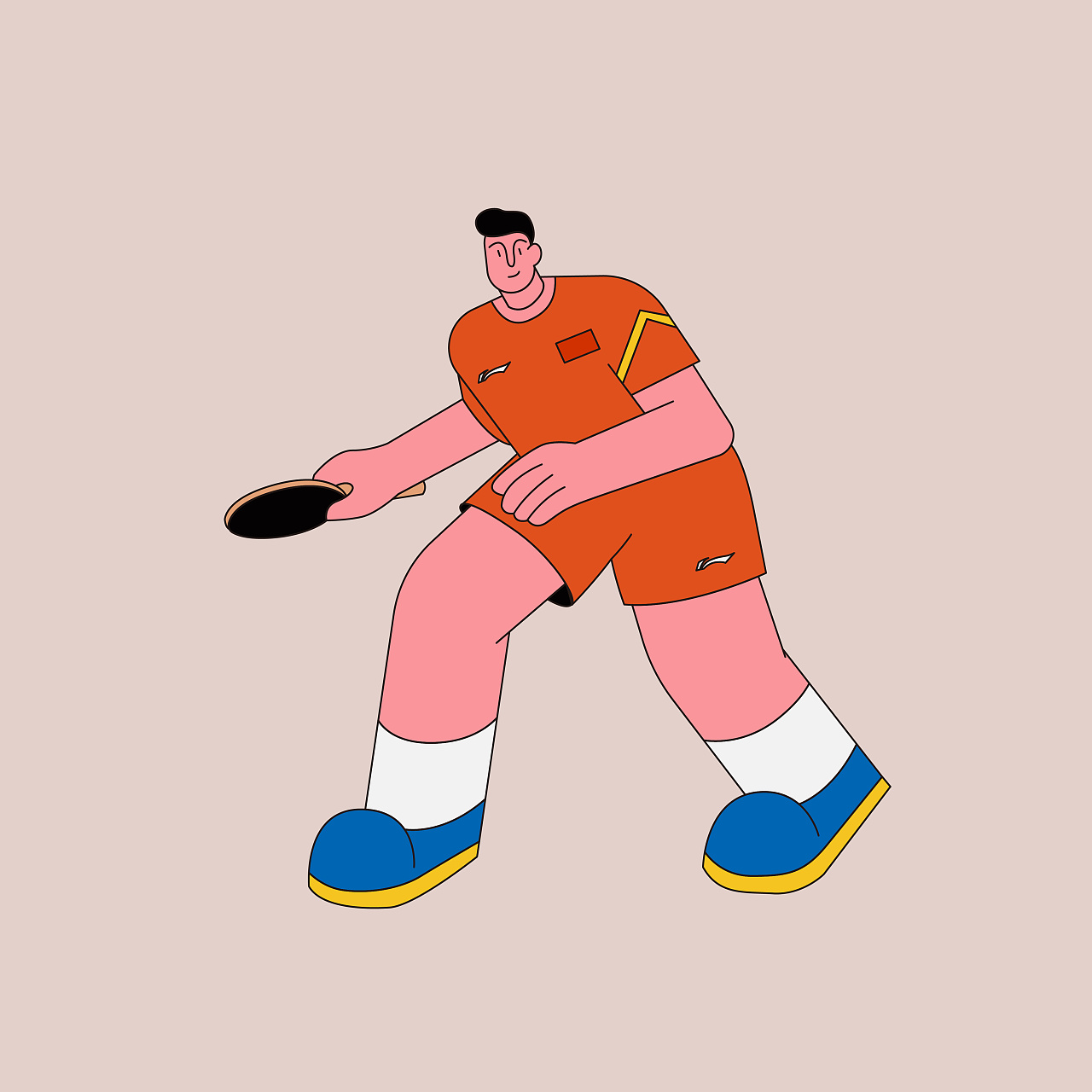 扁平/描边人物-运动员系列|插画|创作习作|大欢huhu_a - 原创作品